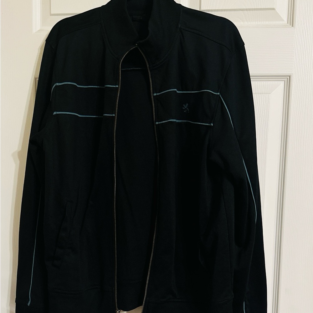 Express Black Jacket with Blue Accents